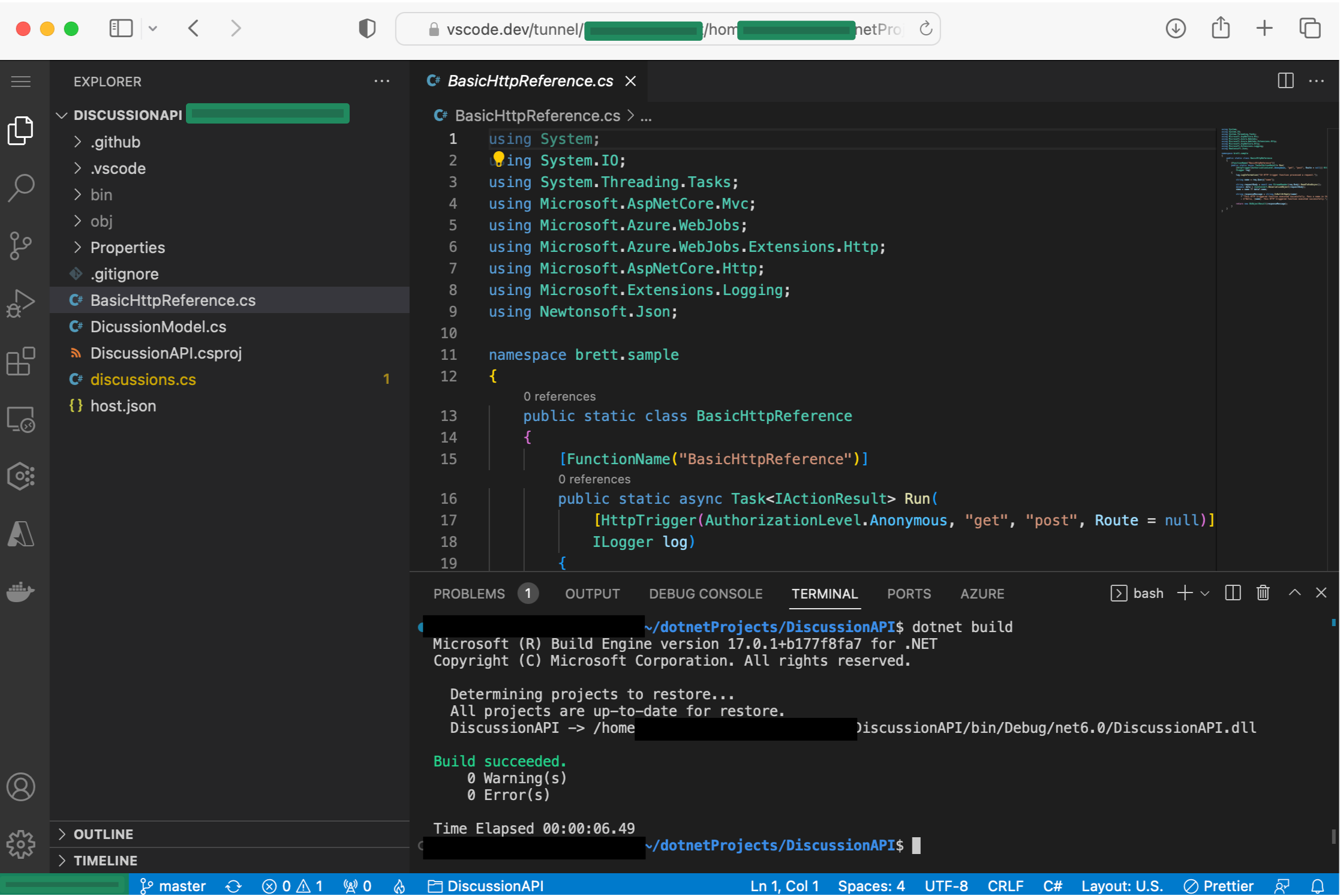Visual Studio Code Server Running In a Browser